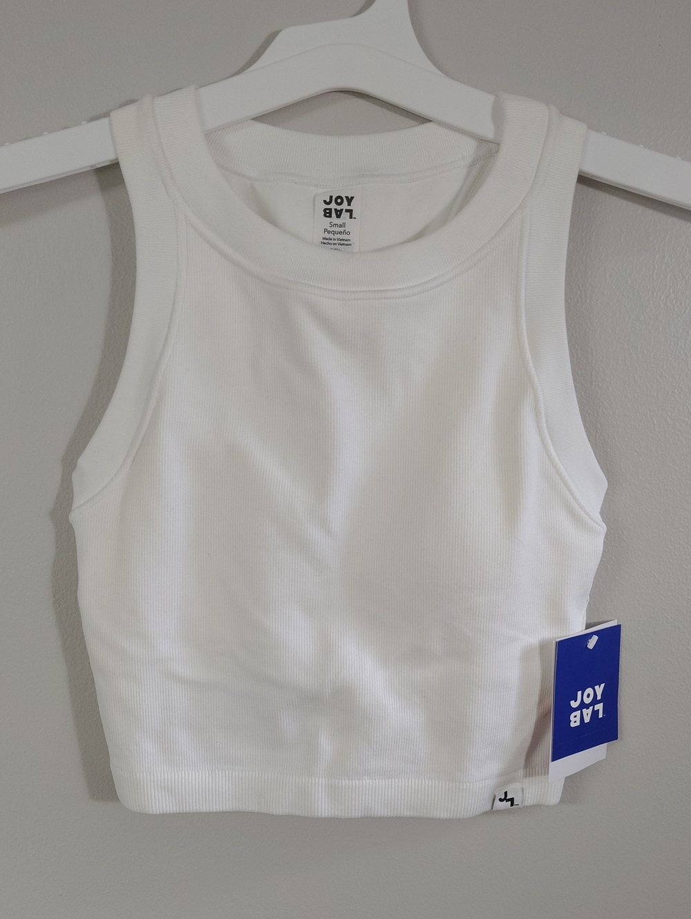 JoyLab White Ribbed Cropped Tank
